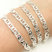 Y78SS. 925 Sterling Silver Flat Marina Chain